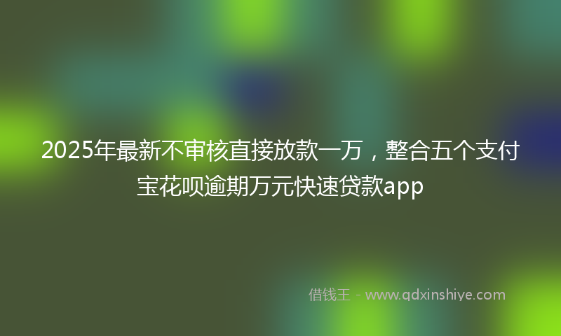 2025年最新不审核直接放款一万，整合五个支付宝花呗逾期万元快速贷款app