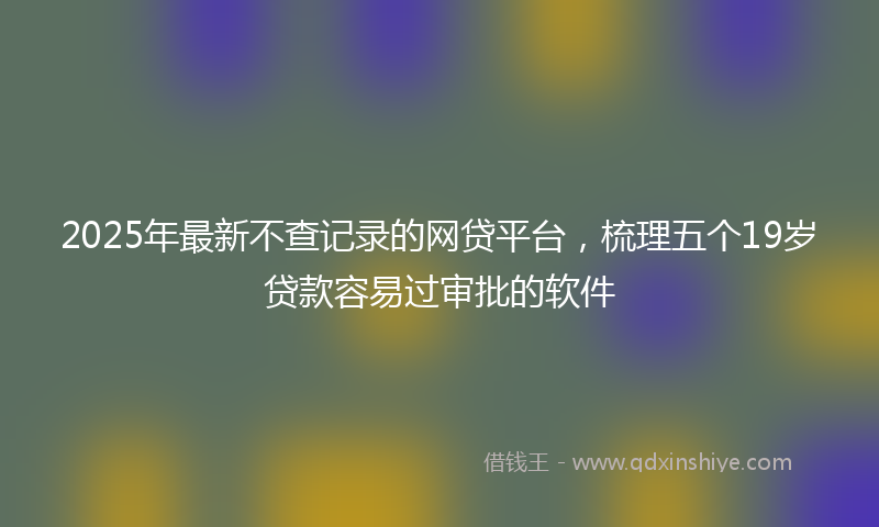 2025年最新不查记录的网贷平台，梳理五个19岁贷款容易过审批的软件