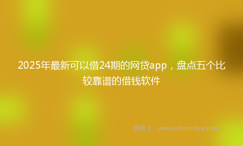 2025年最新可以借24期的网贷app，盘点五个比较靠谱的借钱软件