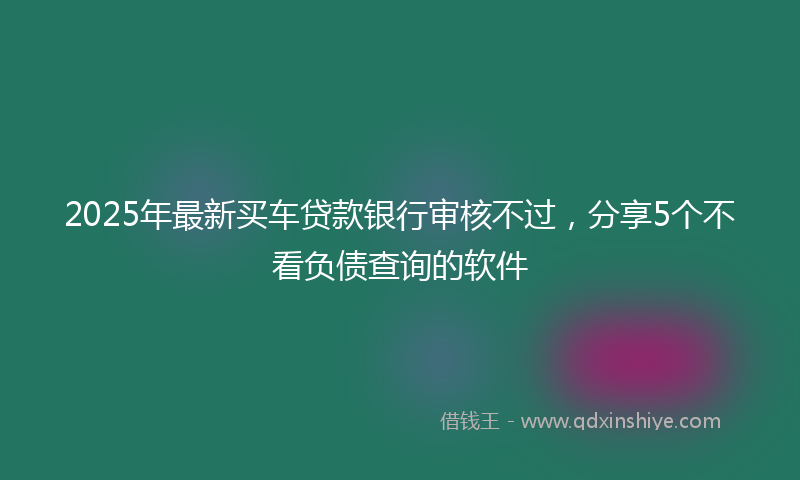 2025年最新买车贷款银行审核不过，分享5个不看负债查询的软件