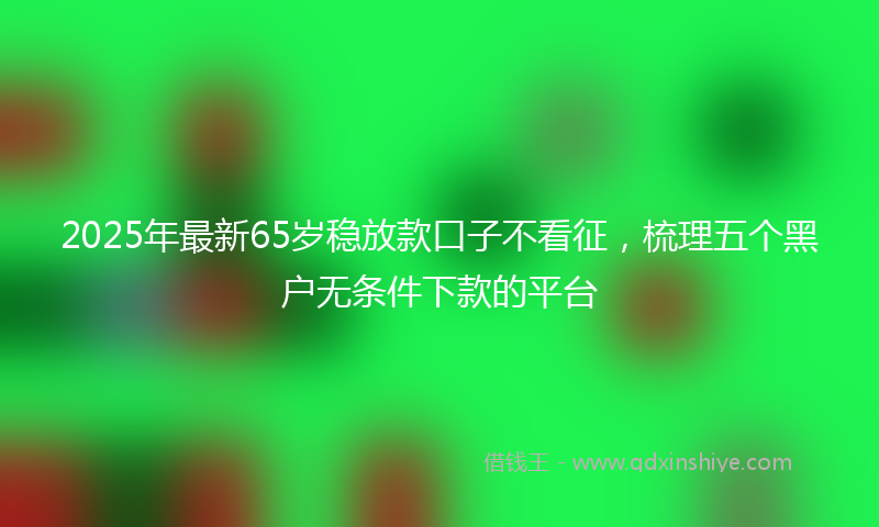 2025年最新65岁稳放款口子不看征，梳理五个黑户无条件下款的平台