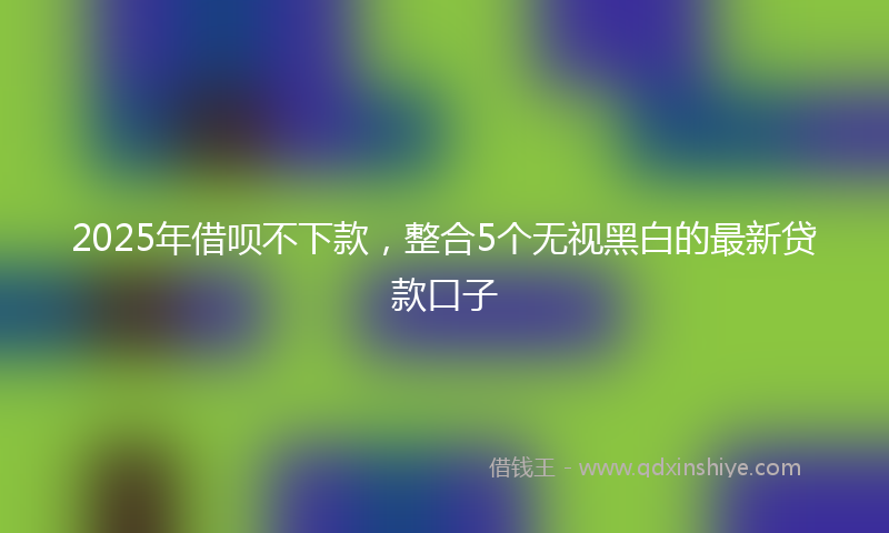 2025年借呗不下款，整合5个无视黑白的最新贷款口子
