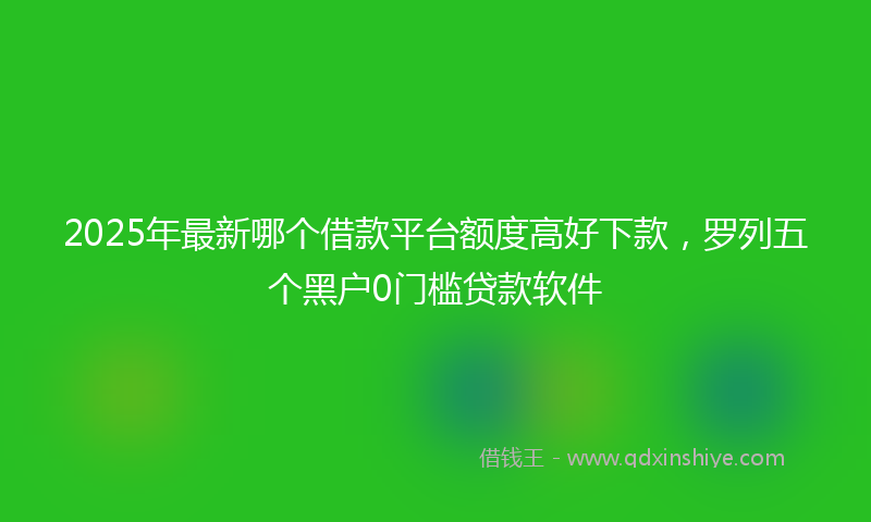 2025年最新哪个借款平台额度高好下款，罗列五个黑户0门槛贷款软件