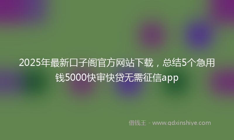 2025年最新口子阁官方网站下载，总结5个急用钱5000快审快贷无需征信app