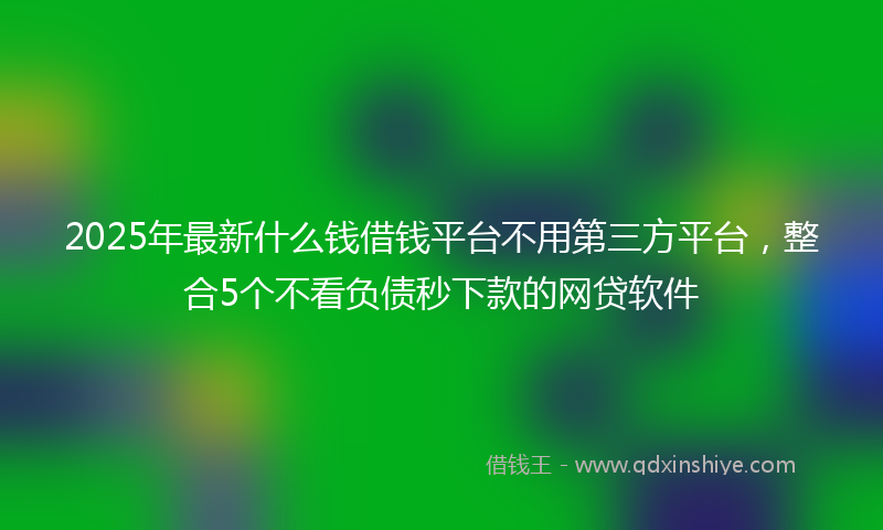2025年最新什么钱借钱平台不用第三方平台，整合5个不看负债秒下款的网贷软件