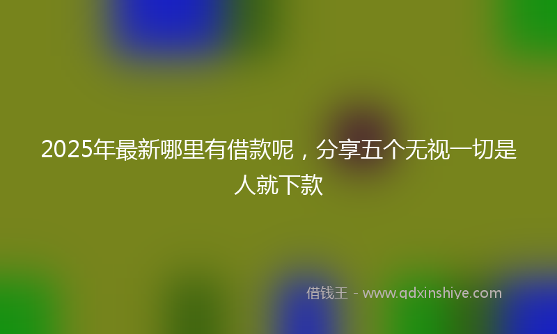 2025年最新哪里有借款呢，分享五个无视一切是人就下款