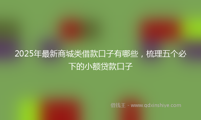 2025年最新商城类借款口子有哪些，梳理五个必下的小额贷款口子