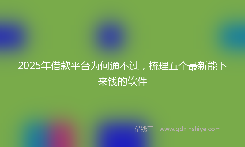 2025年借款平台为何通不过，梳理五个最新能下来钱的软件