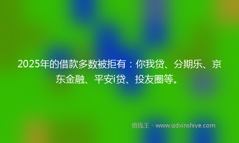 2025年的借款多数被拒有：你我贷、分期乐、京东金融、平安i贷、投友圈等。