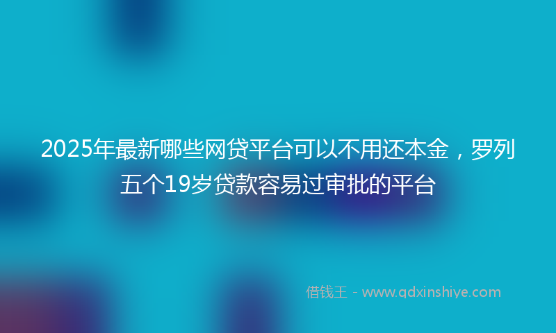 2025年最新哪些网贷平台可以不用还本金，罗列五个19岁贷款容易过审批的平台