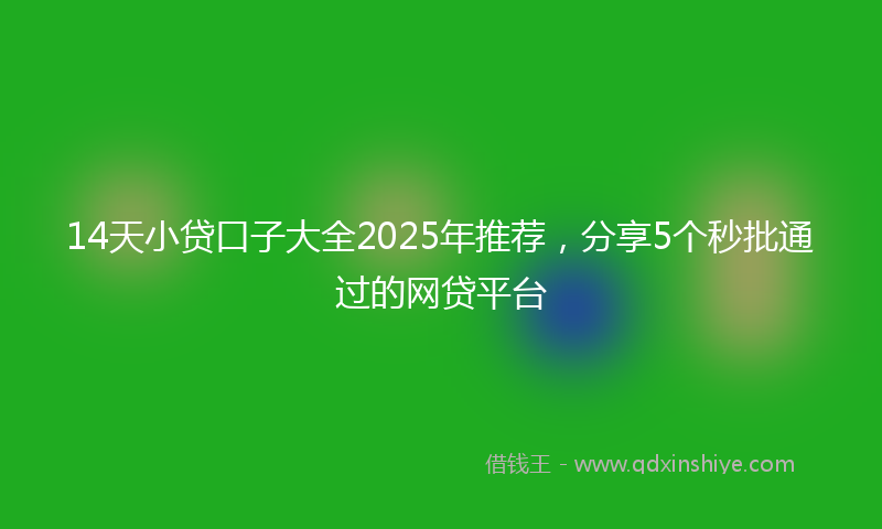 14天小贷口子大全2025年推荐，分享5个秒批通过的网贷平台