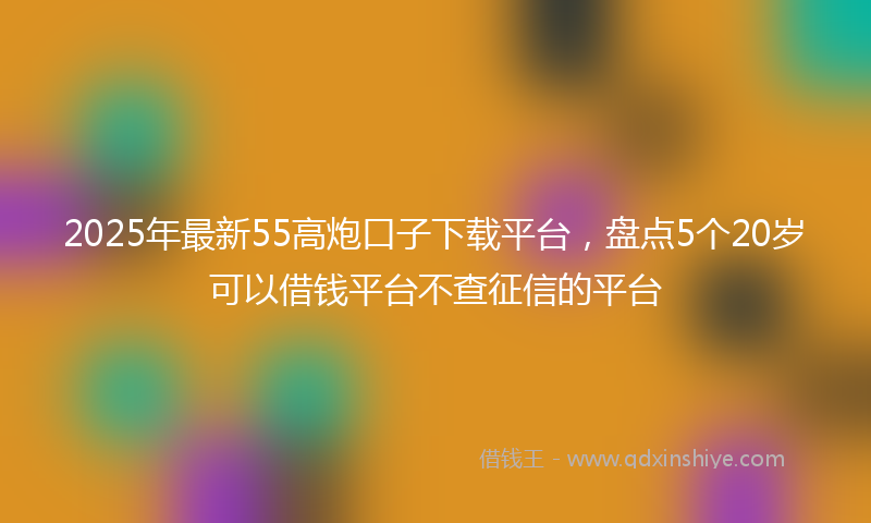 2025年最新55高炮口子下载平台，盘点5个20岁可以借钱平台不查征信的平台