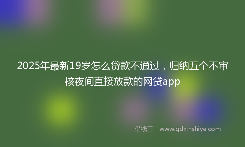 2025年最新19岁怎么贷款不通过，归纳五个不审核夜间直接放款的网贷app