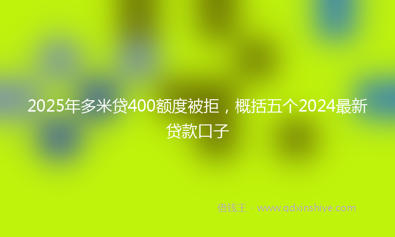 2025年多米贷400额度被拒，概括五个2024最新贷款口子