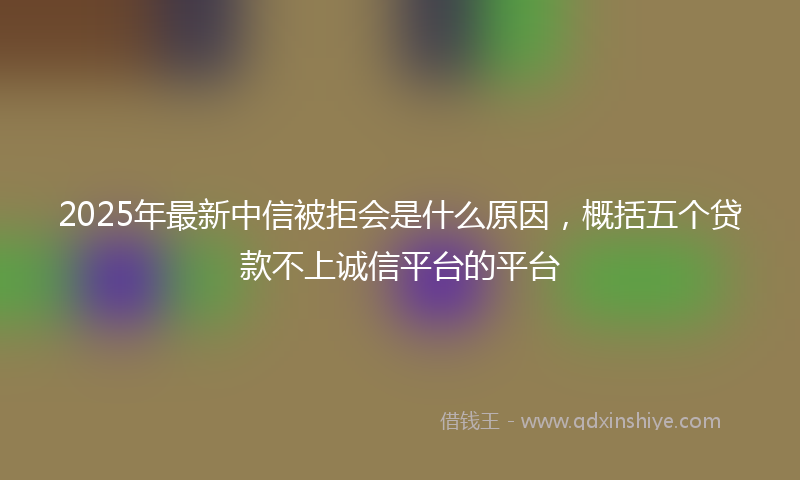 2025年最新中信被拒会是什么原因，概括五个贷款不上诚信平台的平台