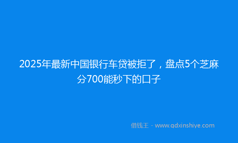 2025年最新中国银行车贷被拒了，盘点5个芝麻分700能秒下的口子