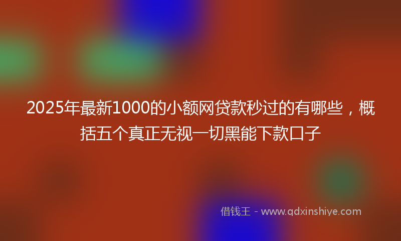 2025年最新1000的小额网贷款秒过的有哪些，概括五个真正无视一切黑能下款口子