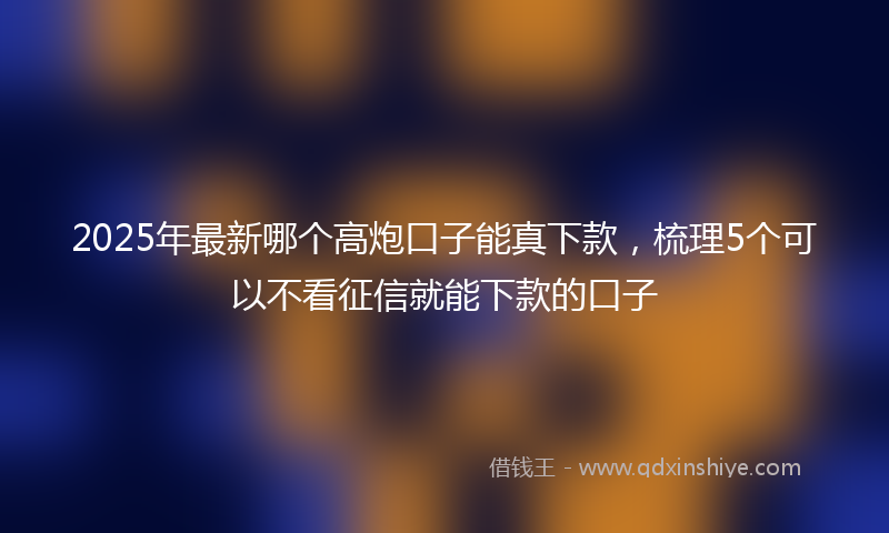 2025年最新哪个高炮口子能真下款，梳理5个可以不看征信就能下款的口子