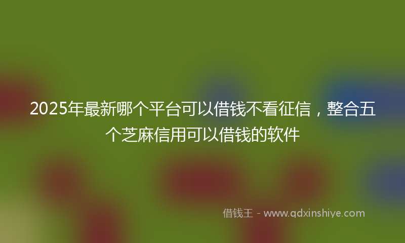 2025年最新哪个平台可以借钱不看征信，整合五个芝麻信用可以借钱的软件
