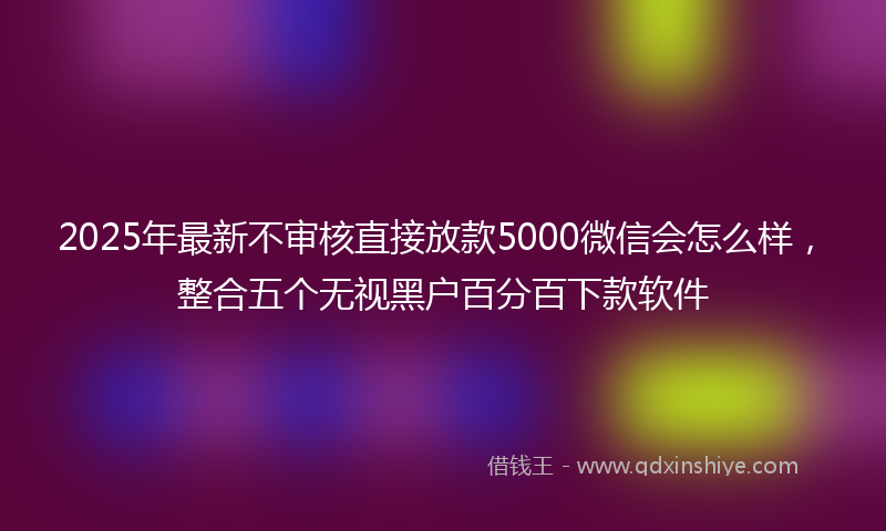 2025年最新不审核直接放款5000微信会怎么样，整合五个无视黑户百分百下款软件