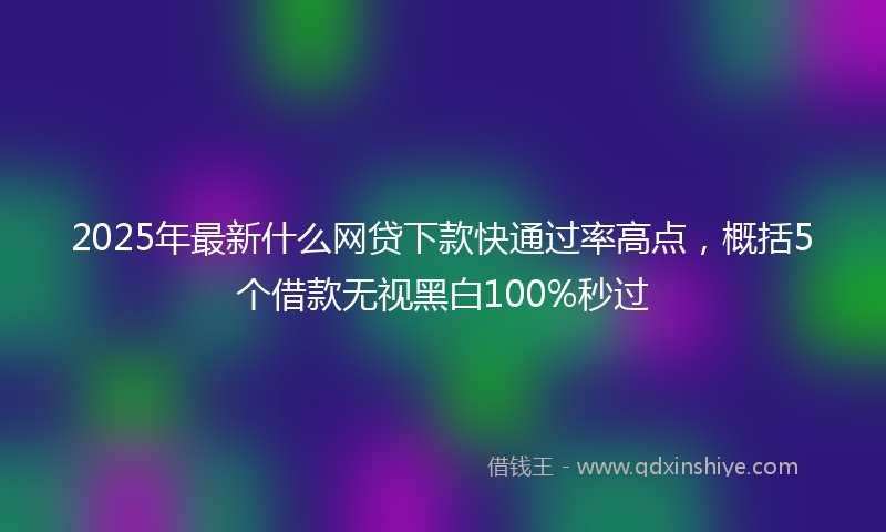 2025年最新什么网贷下款快通过率高点，概括5个借款无视黑白100%秒过