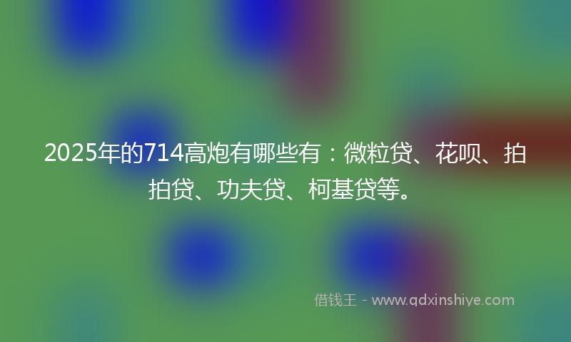 2025年的714高炮有哪些有：微粒贷、花呗、拍拍贷、功夫贷、柯基贷等。