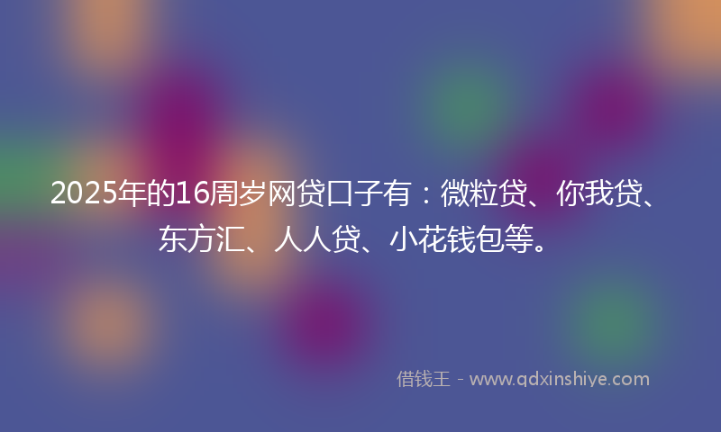 2025年的16周岁网贷口子有：微粒贷、你我贷、东方汇、人人贷、小花钱包等。