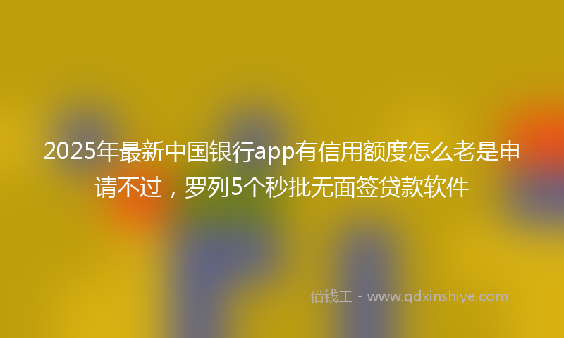 2025年最新中国银行app有信用额度怎么老是申请不过，罗列5个秒批无面签贷款软件