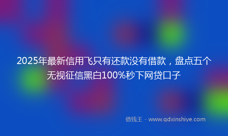2025年最新信用飞只有还款没有借款，盘点五个无视征信黑白100%秒下网贷口子
