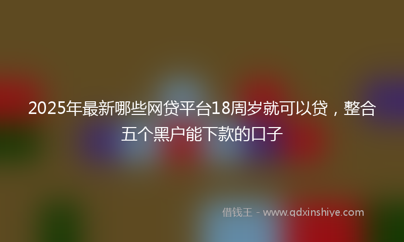 2025年最新哪些网贷平台18周岁就可以贷，整合五个黑户能下款的口子