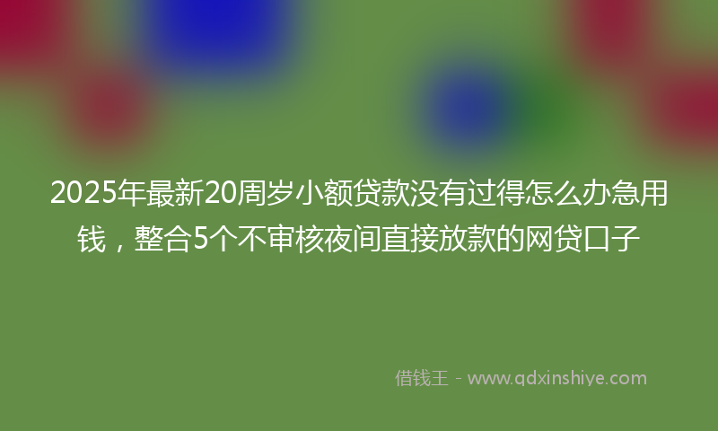2025年最新20周岁小额贷款没有过得怎么办急用钱，整合5个不审核夜间直接放款的网贷口子