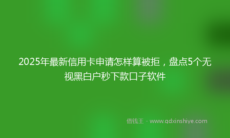 2025年最新信用卡申请怎样算被拒，盘点5个无视黑白户秒下款口子软件