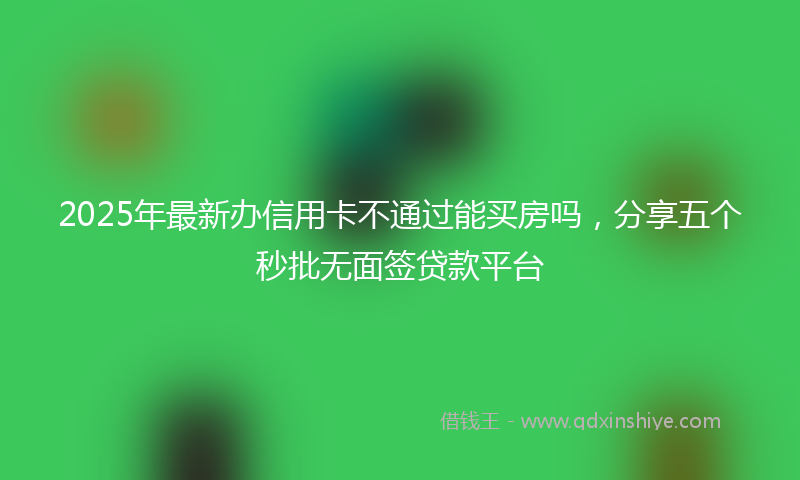 2025年最新办信用卡不通过能买房吗，分享五个秒批无面签贷款平台