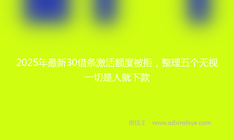 2025年最新30借条激活额度被拒，整理五个无视一切是人就下款