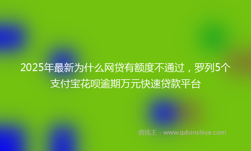 2025年最新为什么网贷有额度不通过，罗列5个支付宝花呗逾期万元快速贷款平台
