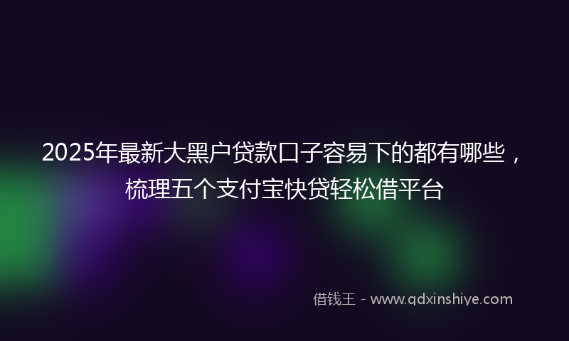 2025年最新大黑户贷款口子容易下的都有哪些，梳理五个支付宝快贷轻松借平台