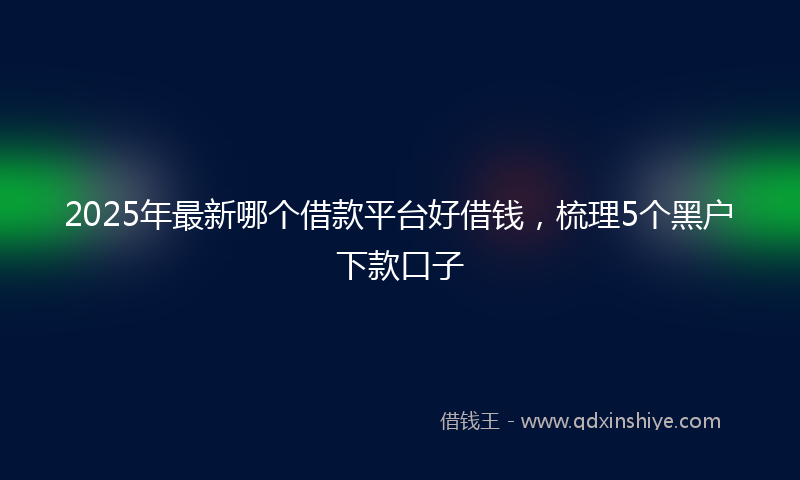 2025年最新哪个借款平台好借钱，梳理5个黑户下款口子
