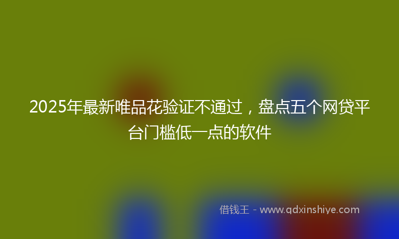 2025年最新唯品花验证不通过，盘点五个网贷平台门槛低一点的软件