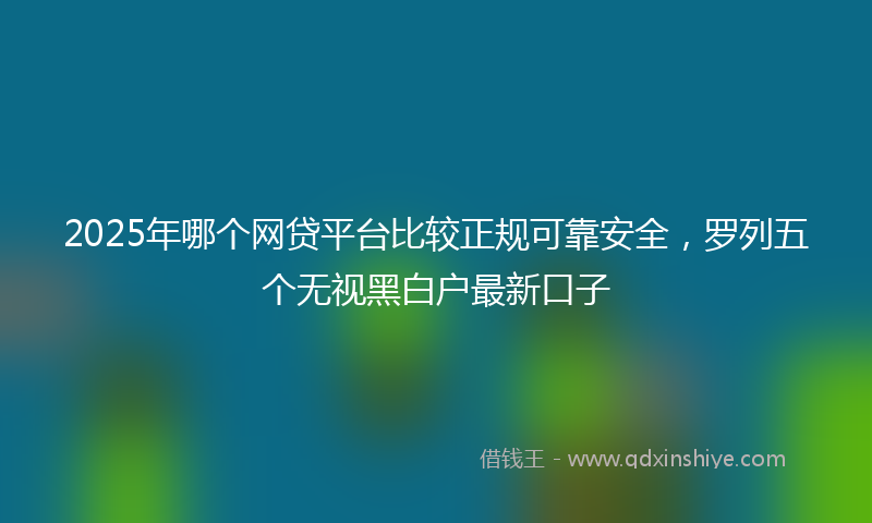 2025年哪个网贷平台比较正规可靠安全，罗列五个无视黑白户最新口子