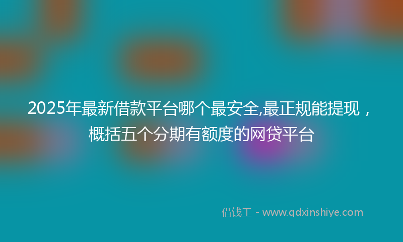 2025年最新借款平台哪个最安全,最正规能提现，概括五个分期有额度的网贷平台