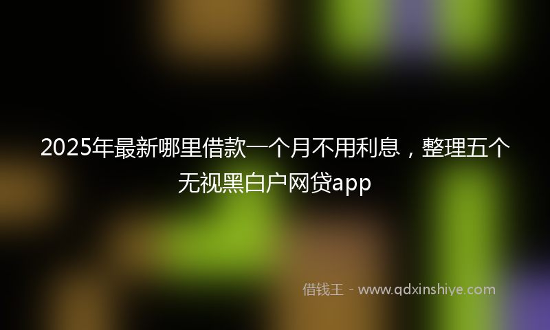 2025年最新哪里借款一个月不用利息，整理五个无视黑白户网贷app