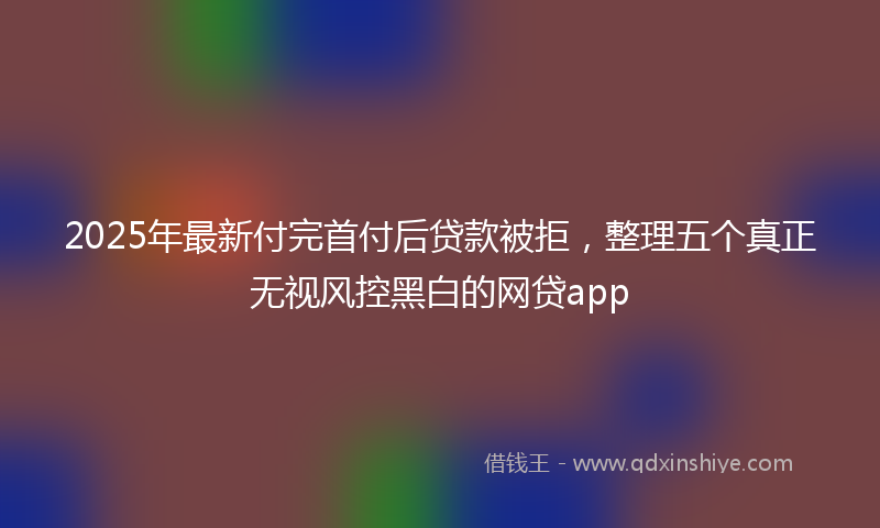 2025年最新付完首付后贷款被拒，整理五个真正无视风控黑白的网贷app