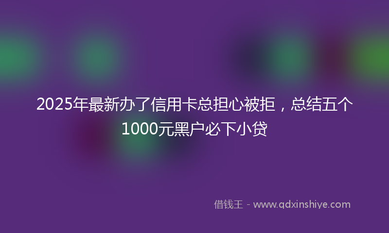 2025年最新办了信用卡总担心被拒，总结五个1000元黑户必下小贷