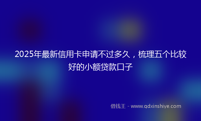 2025年最新信用卡申请不过多久，梳理五个比较好的小额贷款口子