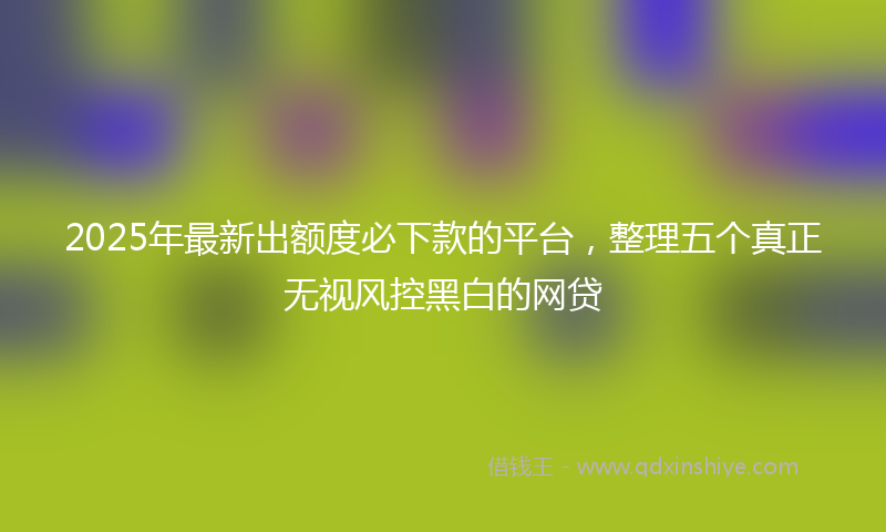 2025年最新出额度必下款的平台，整理五个真正无视风控黑白的网贷