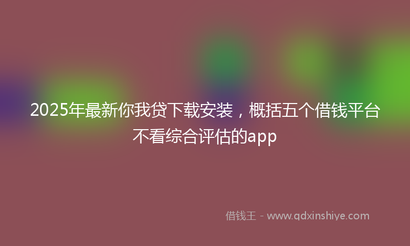 2025年最新你我贷下载安装，概括五个借钱平台不看综合评估的app