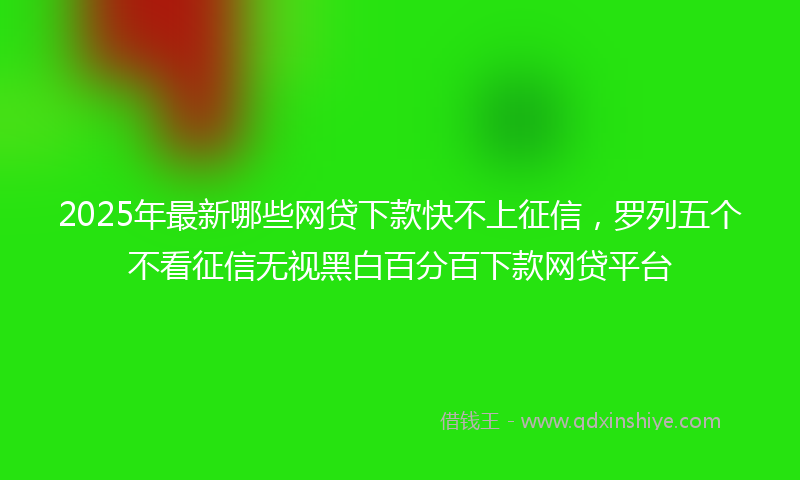 2025年最新哪些网贷下款快不上征信，罗列五个不看征信无视黑白百分百下款网贷平台