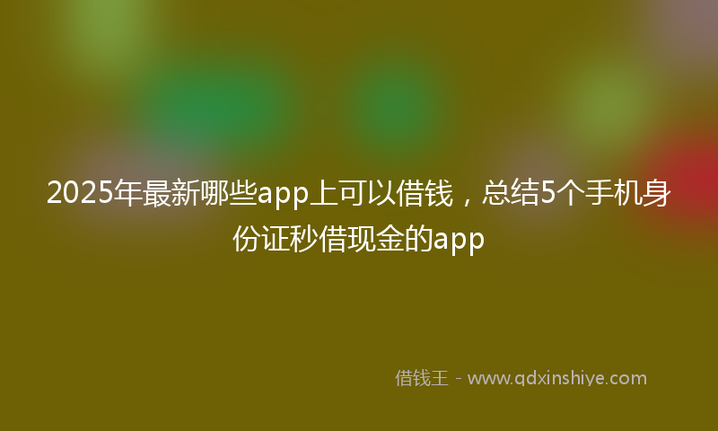 2025年最新哪些app上可以借钱，总结5个手机身份证秒借现金的app