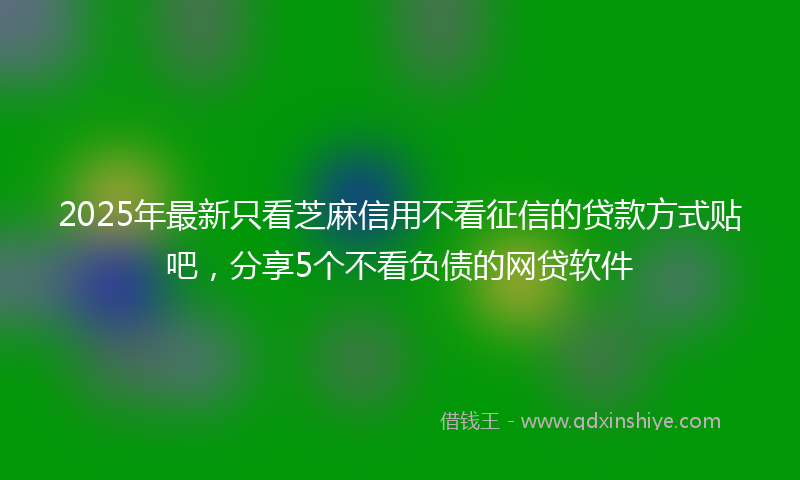 2025年最新只看芝麻信用不看征信的贷款方式贴吧，分享5个不看负债的网贷软件