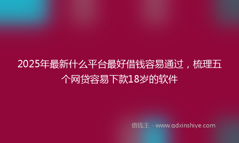 2025年最新什么平台最好借钱容易通过，梳理五个网贷容易下款18岁的软件